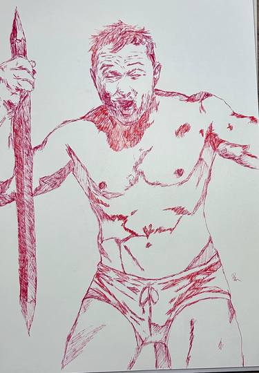 Original Figurative Men Drawings by Robbie Ornig