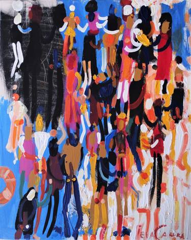 Print of Abstract People Paintings by Ieva Caruka