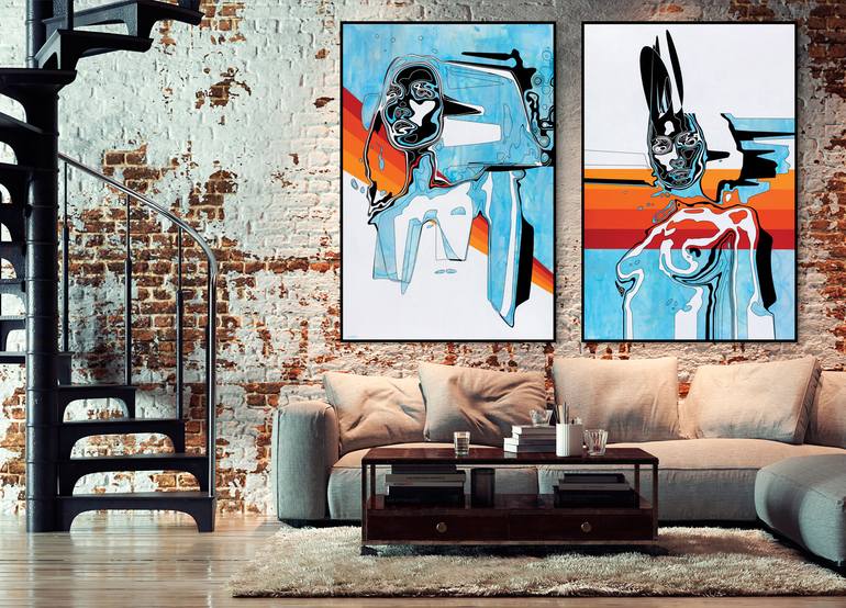 Original Abstract Women Painting by Hugo Mulder Dhm