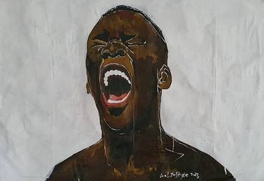 ISRAEL ADESANYA UFC 287 PORTRAIT BY LEAH JUSTYCE 130CM X 100CM thumb