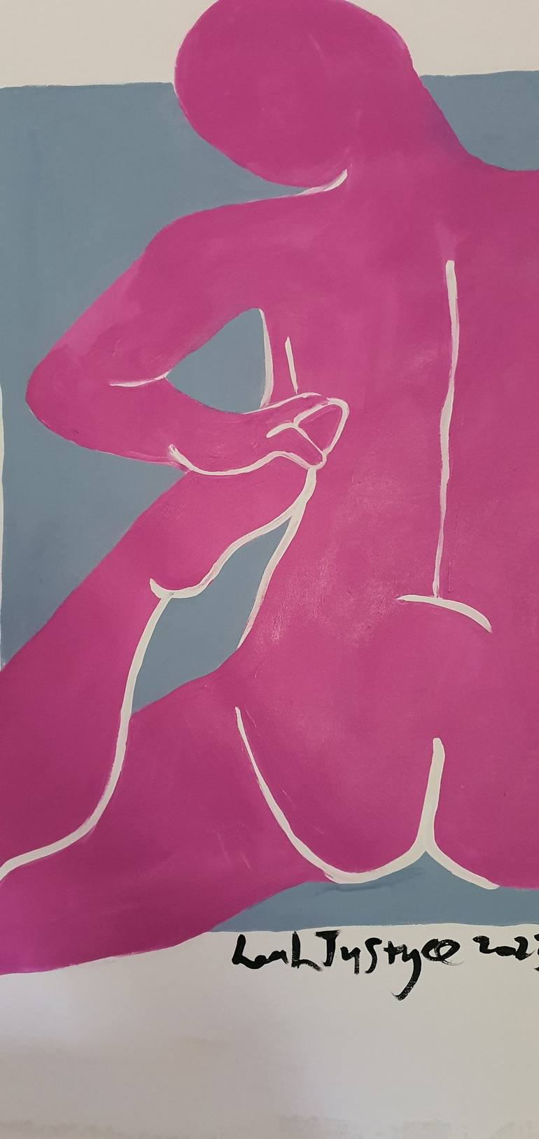 Original Pop Art Nude Painting by Leah Justyce
