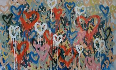Love Heart Painting - LOVE MAKES THE WORLD GO ROUND thumb