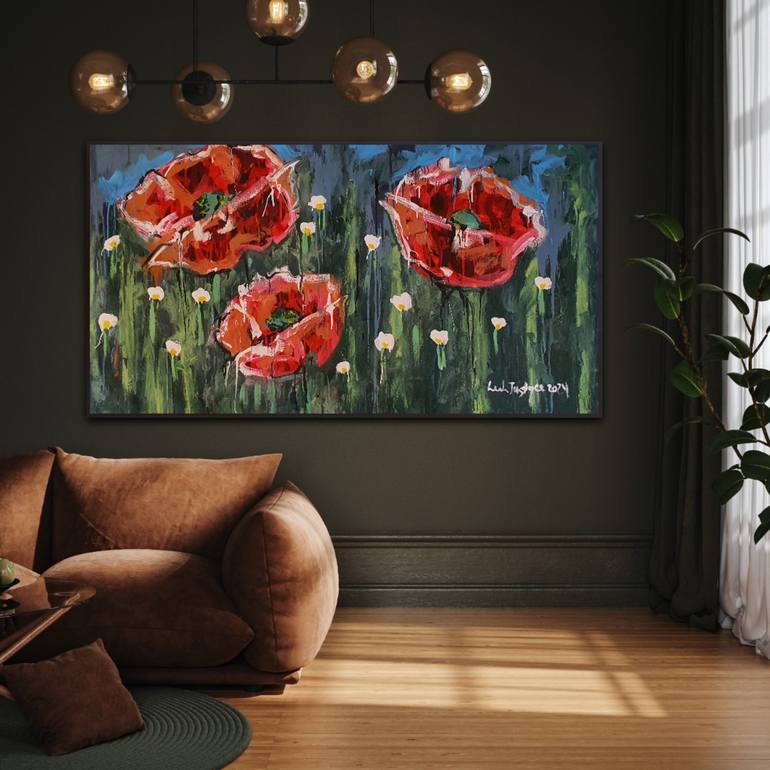 Original Expressionism Floral Painting by Leah Justyce