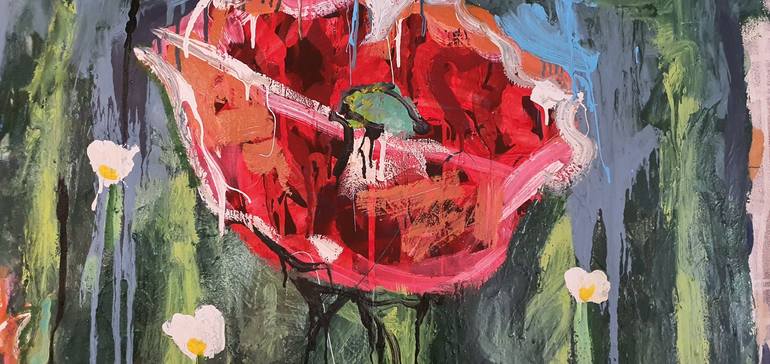 Original Expressionism Floral Painting by Leah Justyce