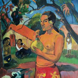 Woman Holding a Fruit (A copy of Paul Gauguin)