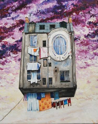 Original Surrealism Architecture Paintings by Julia Zeleznaka