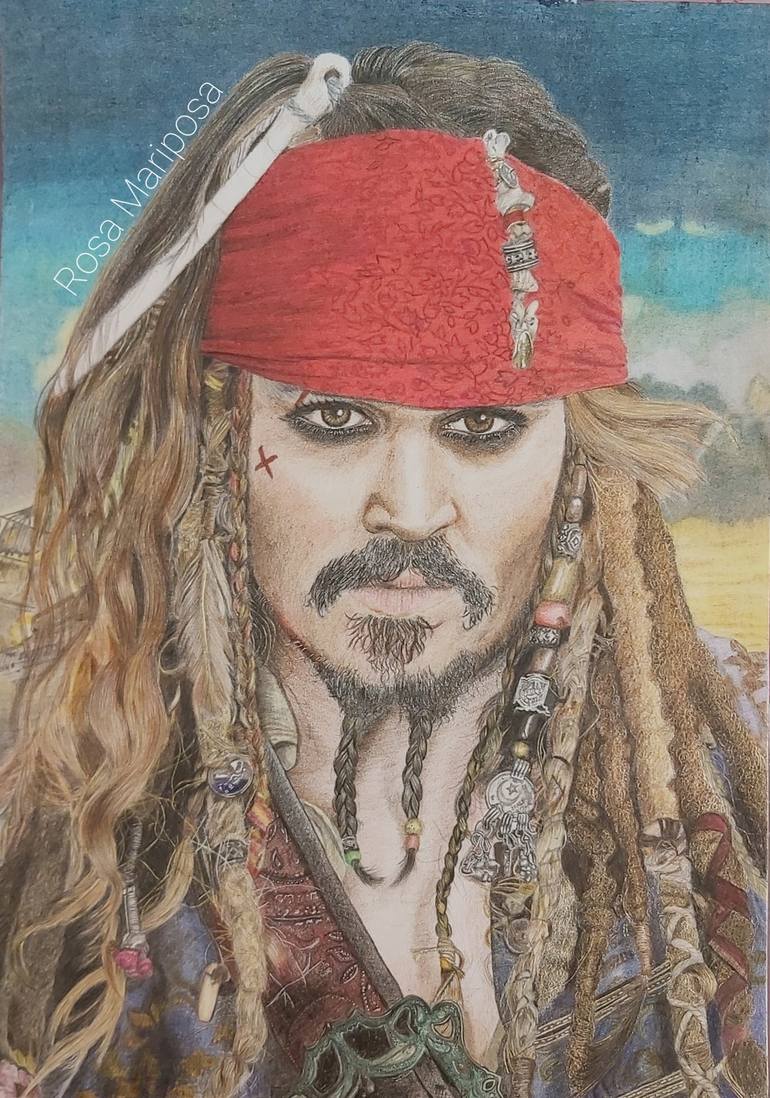 Portrait of Johnny Depp Jack Sparrow Drawing by Rosa Mariposa ...
