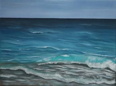 Oil painting sea, Crete oil painting, waves painting original thumb