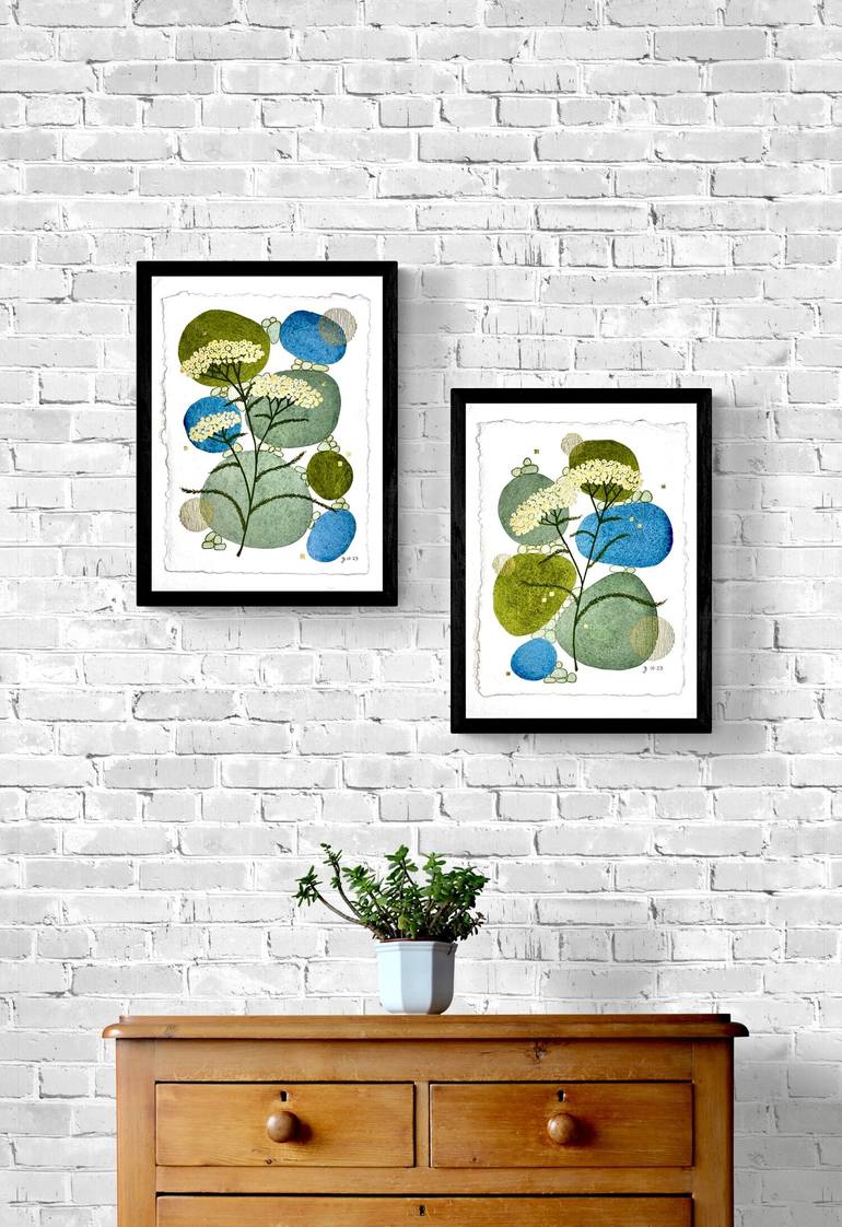 Original Abstract Botanic Painting by Jocelyn Benford