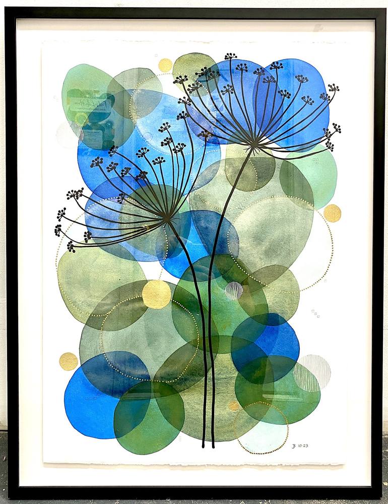 Original Abstract Botanic Painting by Jocelyn Benford