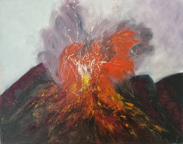 Volcan phoenix Painting by Catherine Bravo | Saatchi Art