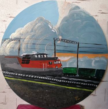 Original Conceptual Train Paintings by Filius Kasimov