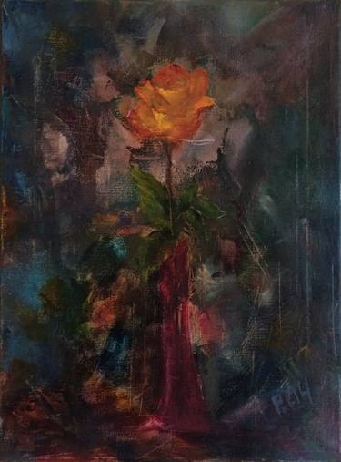 Original Abstract Expressionism Floral Painting by RAY Raisa Yankovska
