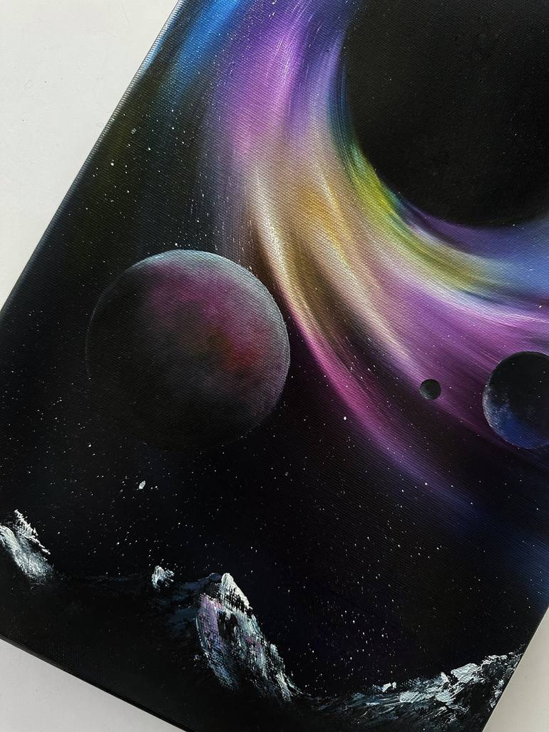 Original Conceptual Outer Space Painting by Valeryia Zhukava