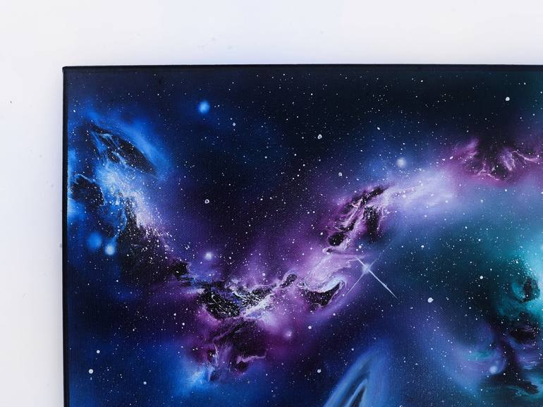 Original Fine Art Outer Space Painting by Valeryia Zhukava