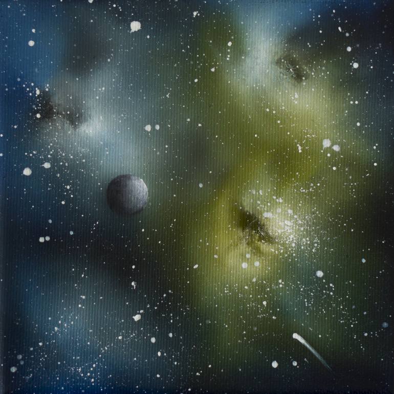 Original Fine Art Outer Space Painting by Valeryia Zhukava