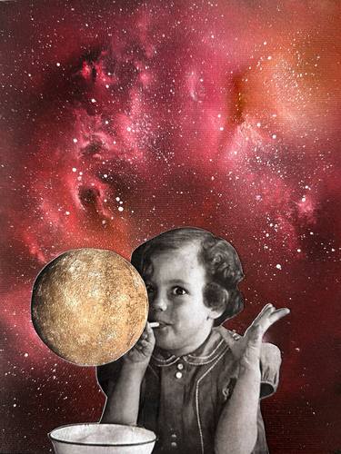 Original Abstract Outer Space Collage by Valeryia Zhukava