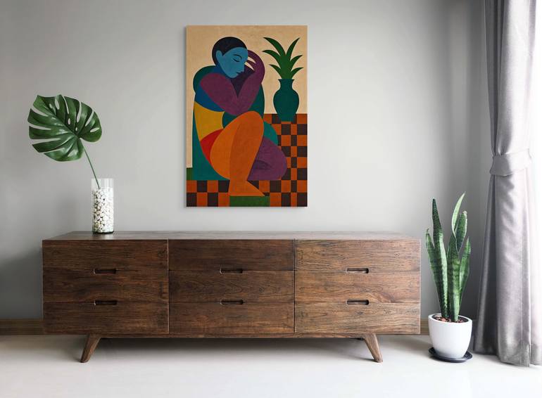 Original Art Deco Abstract Mixed Media by George Rosaly