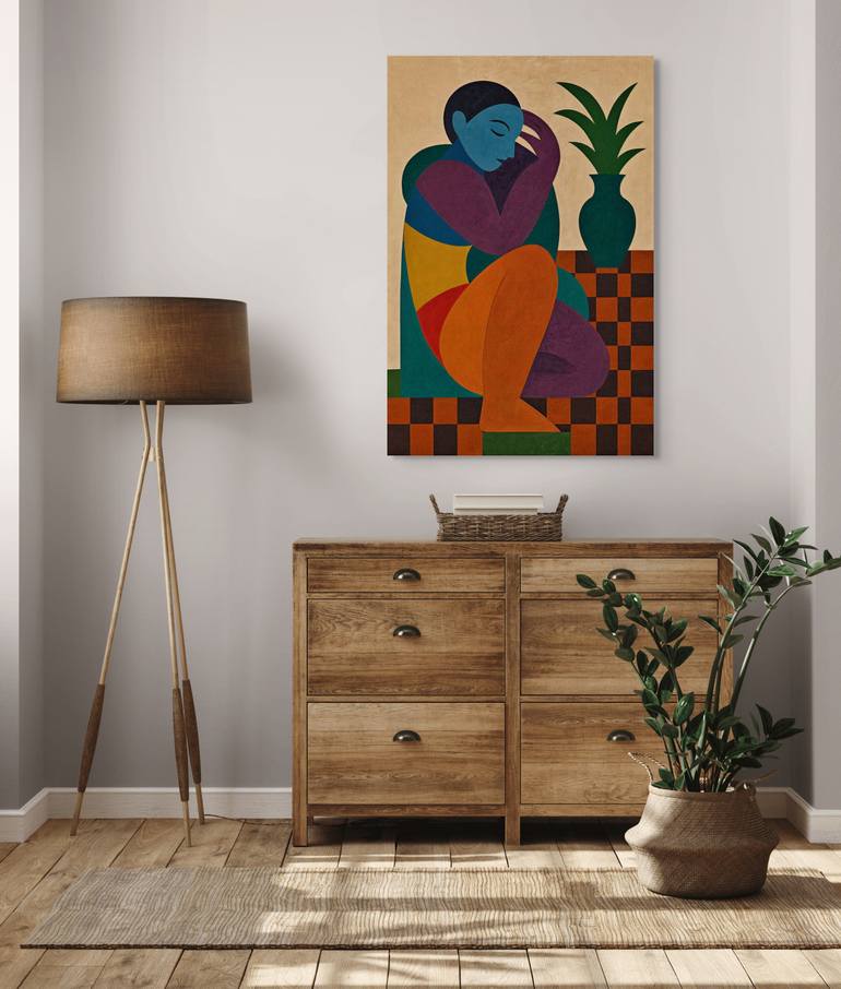 Original Art Deco Abstract Mixed Media by George Rosaly