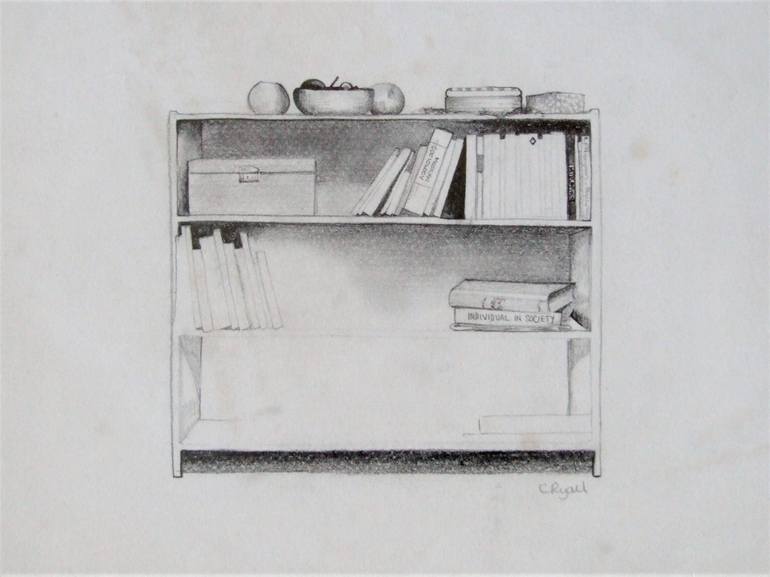 drawing of bookshelf