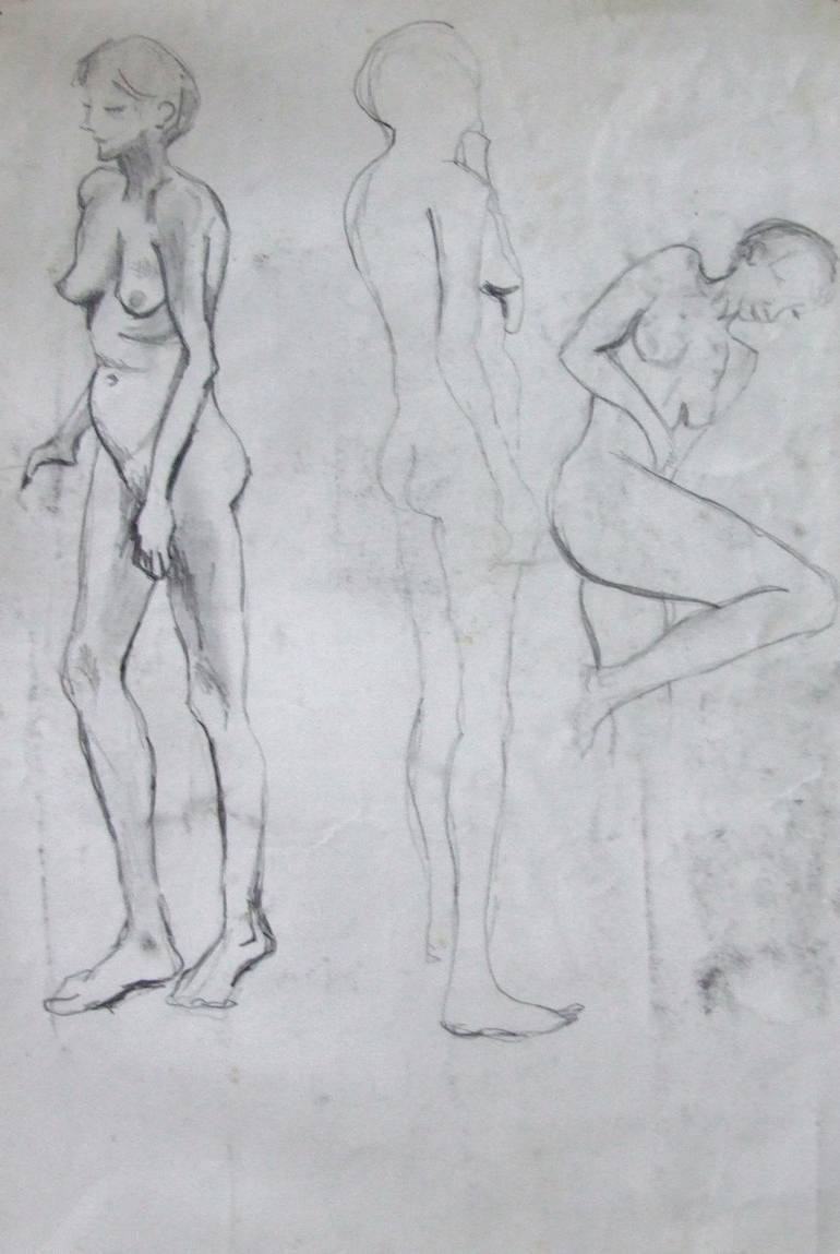 Three Nude Women - Life Drawing