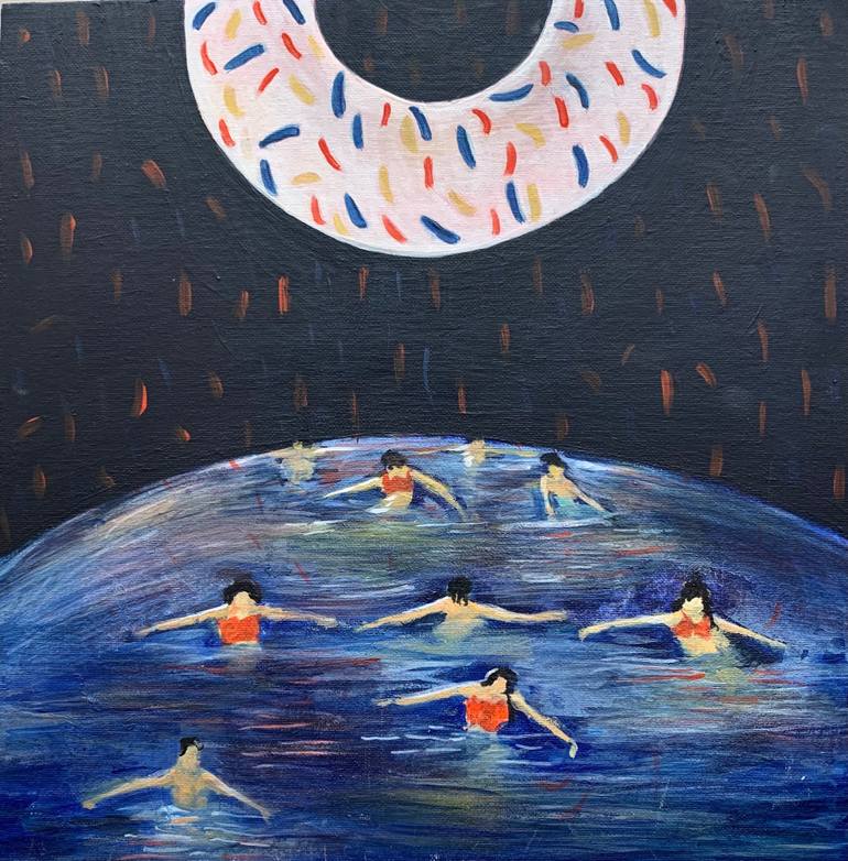 Original Abstract Seascape Painting by Bahareh Rahimi