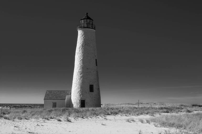 Original Architecture Photography by Bojan Bokic | Black & White Art on Canvas | Great Point Lighthouse in Black and White