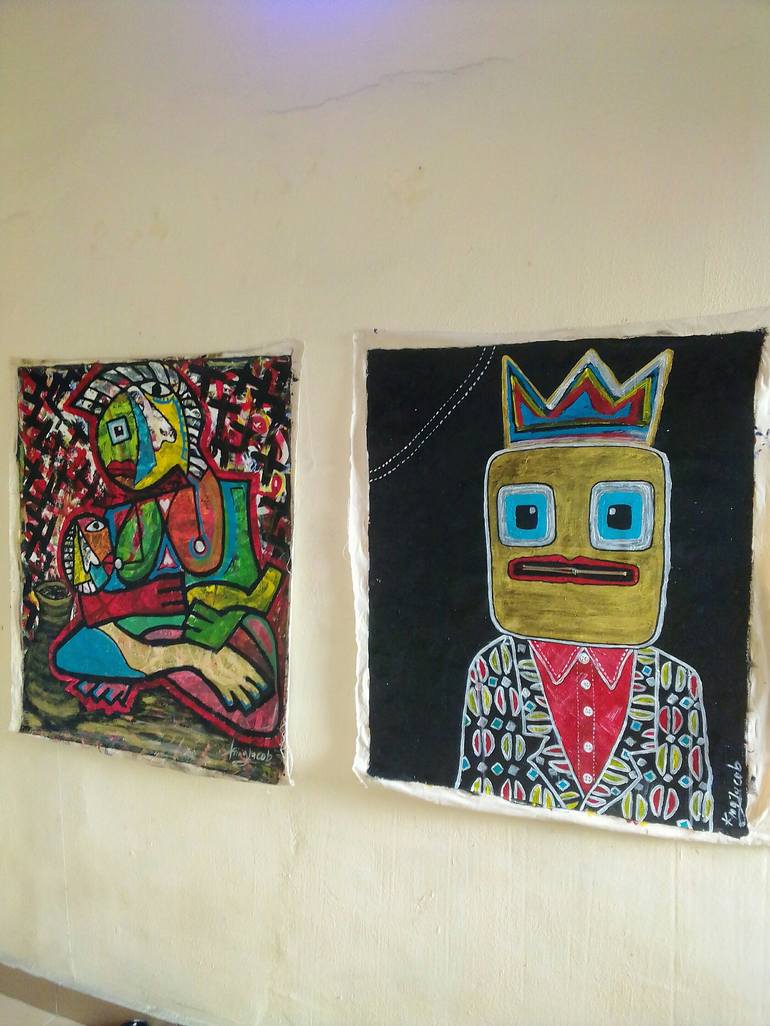 Original Contemporary Cartoon Painting by Kingsley Nwangborogwu