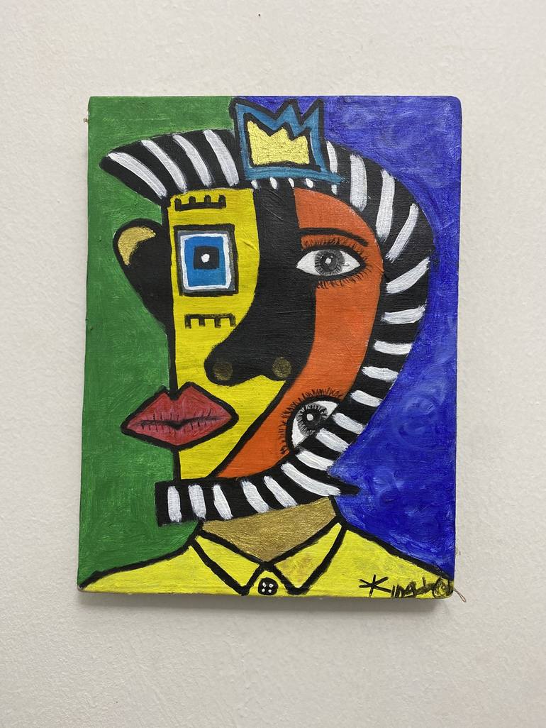 Original Abstract Portrait Painting by Kingsley Nwangborogwu