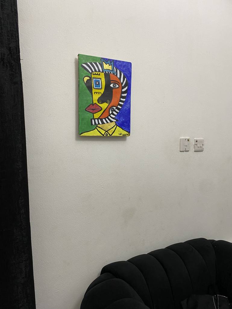 Original Abstract Portrait Painting by Kingsley Nwangborogwu