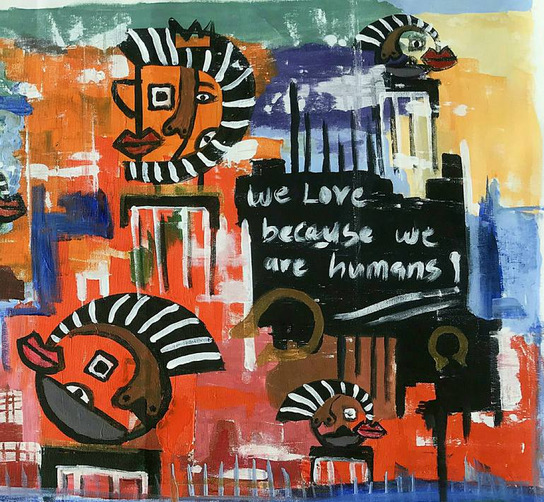 Original Abstract Expressionism Abstract Painting by Kingsley Nwangborogwu