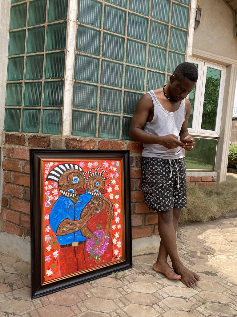 Original Contemporary Abstract Painting by Kingsley Nwangborogwu