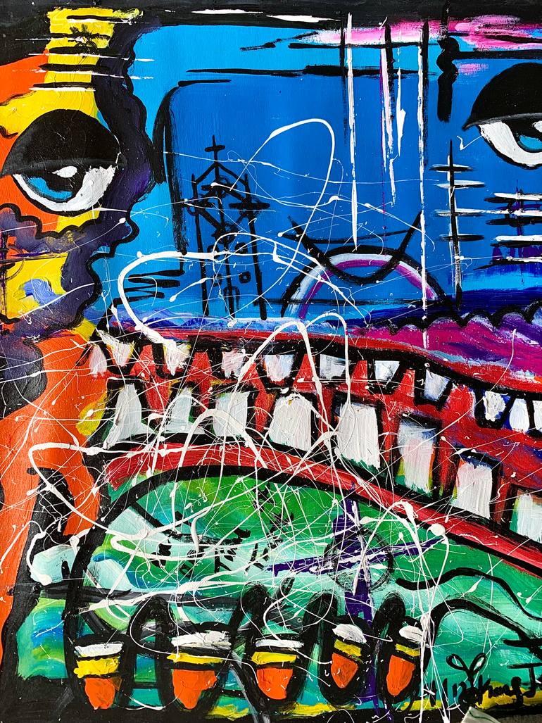 Original Abstract Expressionism Abstract Painting by Kingsley Nwangborogwu