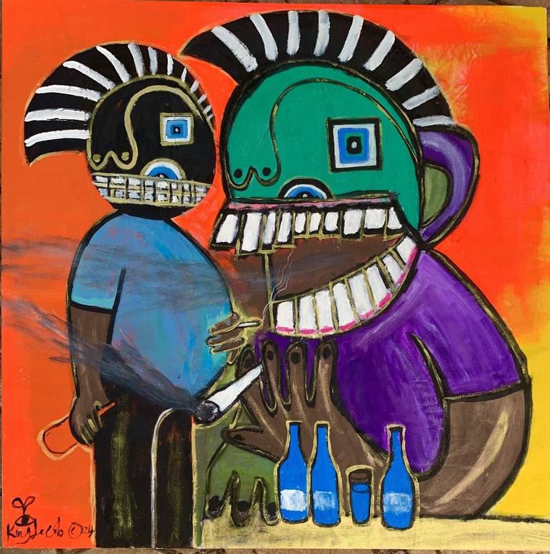 Print of Contemporary Abstract Paintings by Kingsley Nwangborogwu