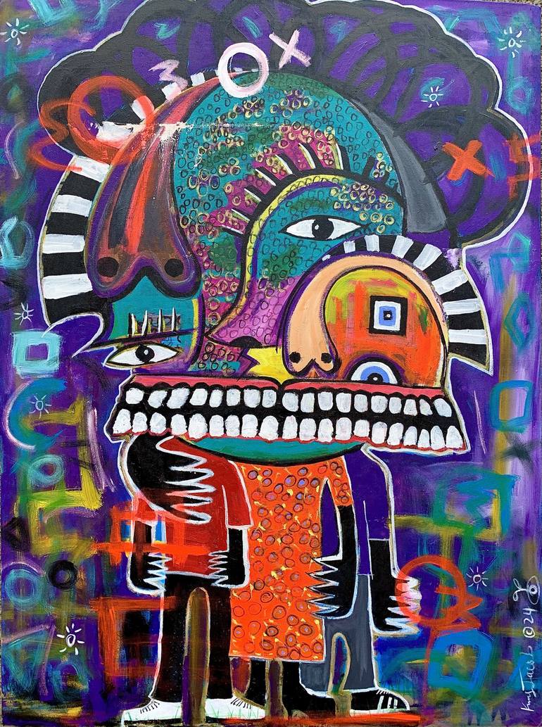 Print of Contemporary Abstract Paintings by Kingsley Nwangborogwu