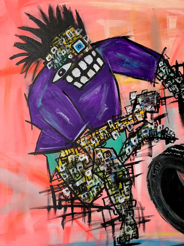Original Street Art Abstract Painting by Kingsley Nwangborogwu