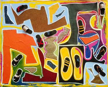 Original Abstract Expressionism Abstract Mixed Media by Kingsley Nwangborogwu