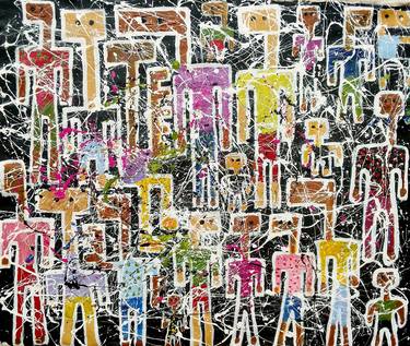 Original Abstract People Paintings by Kingsley Nwangborogwu