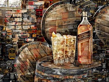 Art Collage Poster Print Johnnie Walker thumb