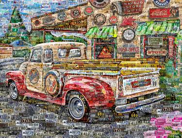 Old Chevy Truck Art Collage Poster Print thumb