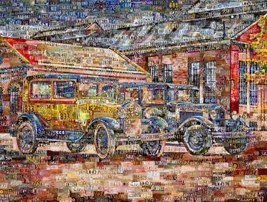 Old Fords. Art Collage Poster Print thumb