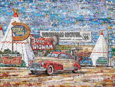 Wigwam Motel. Route 66. Art Collage Poster Print thumb