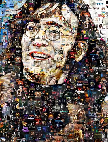 John Lennon Art Digital Collage Made Out Of Music Albums 1960-70s thumb