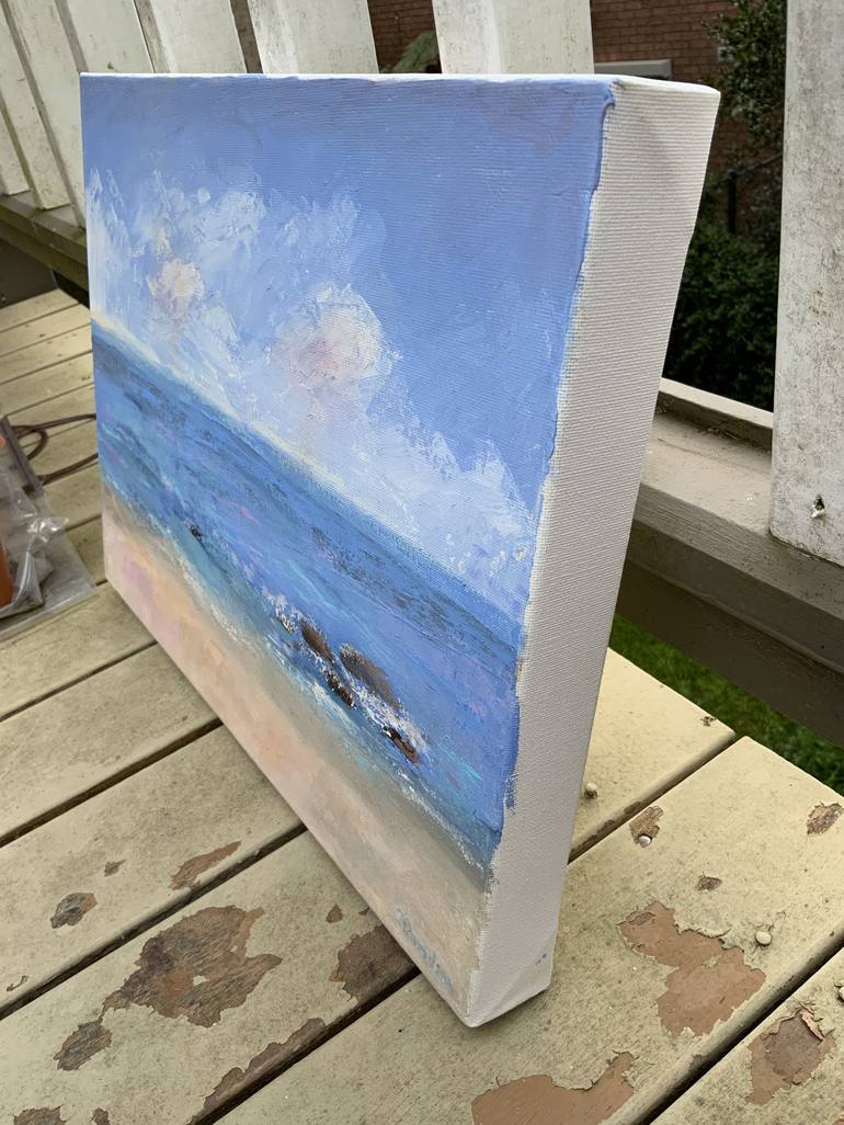 Original Impressionism Beach Painting by Jessica Davidson