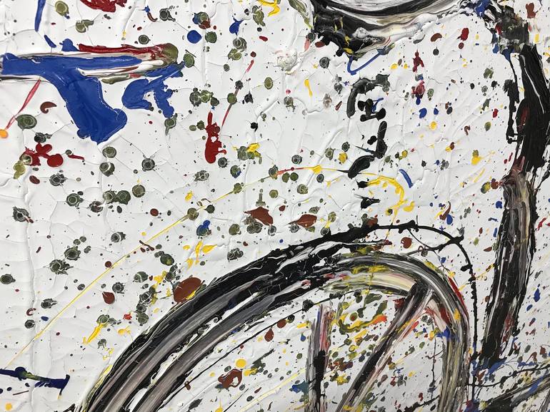 Original Abstract Transportation Painting by Manuel Rincon
