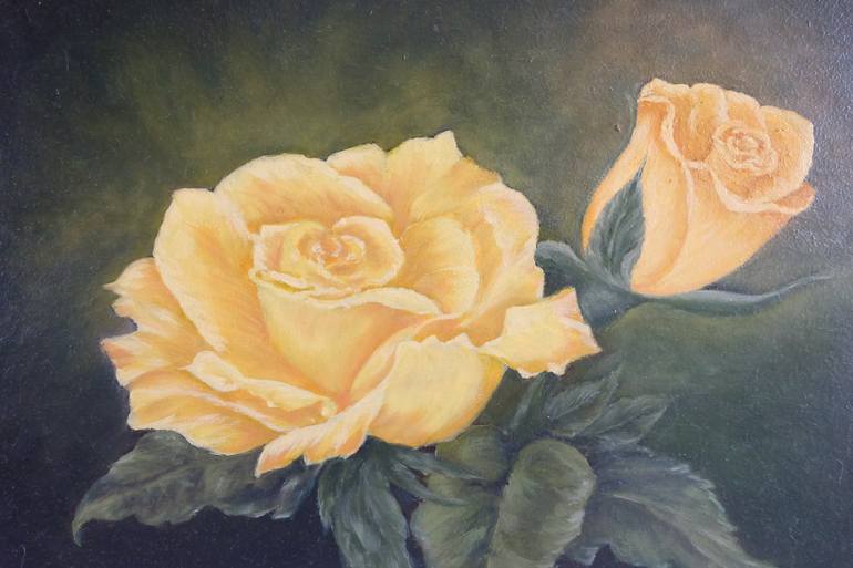 Original Art Deco Floral Painting by Valentina Lazdina