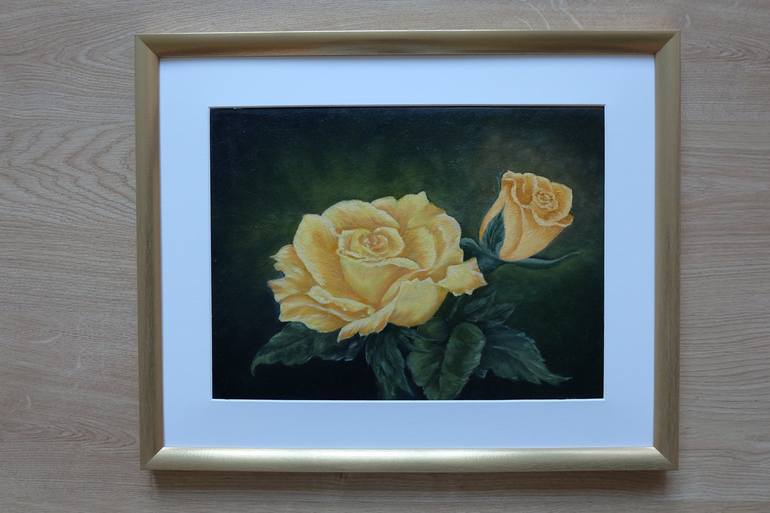 Original Art Deco Floral Painting by Valentina Lazdina