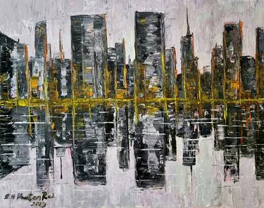 Print of Abstract Cities Paintings by EA PhantomRed