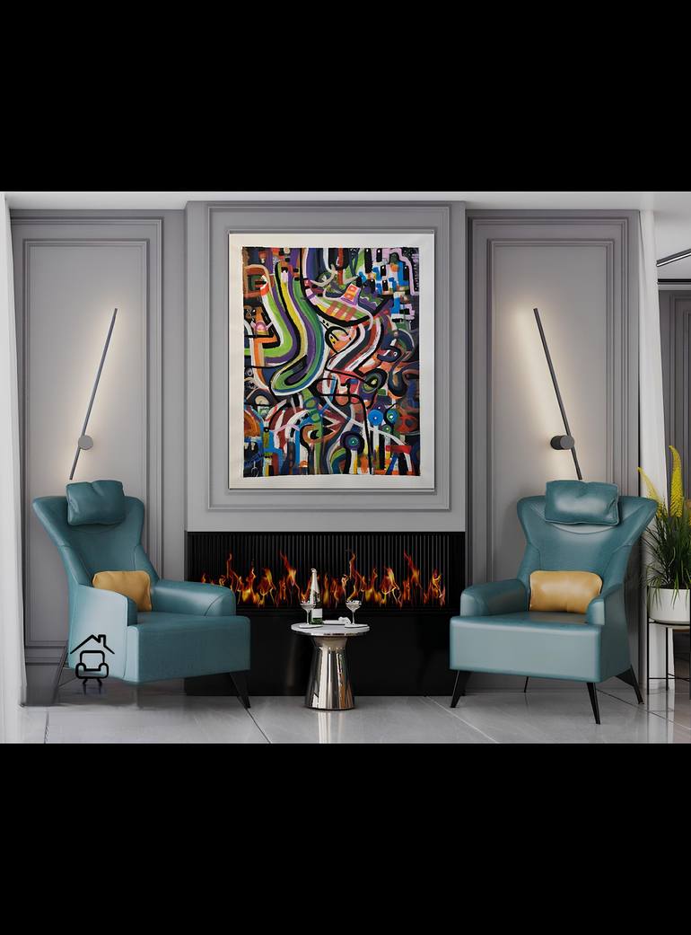 Original Abstract Expressionism Abstract Painting by Ea Phantomred