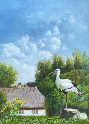 Original Rural life Painting by Serhii Zhyliuk